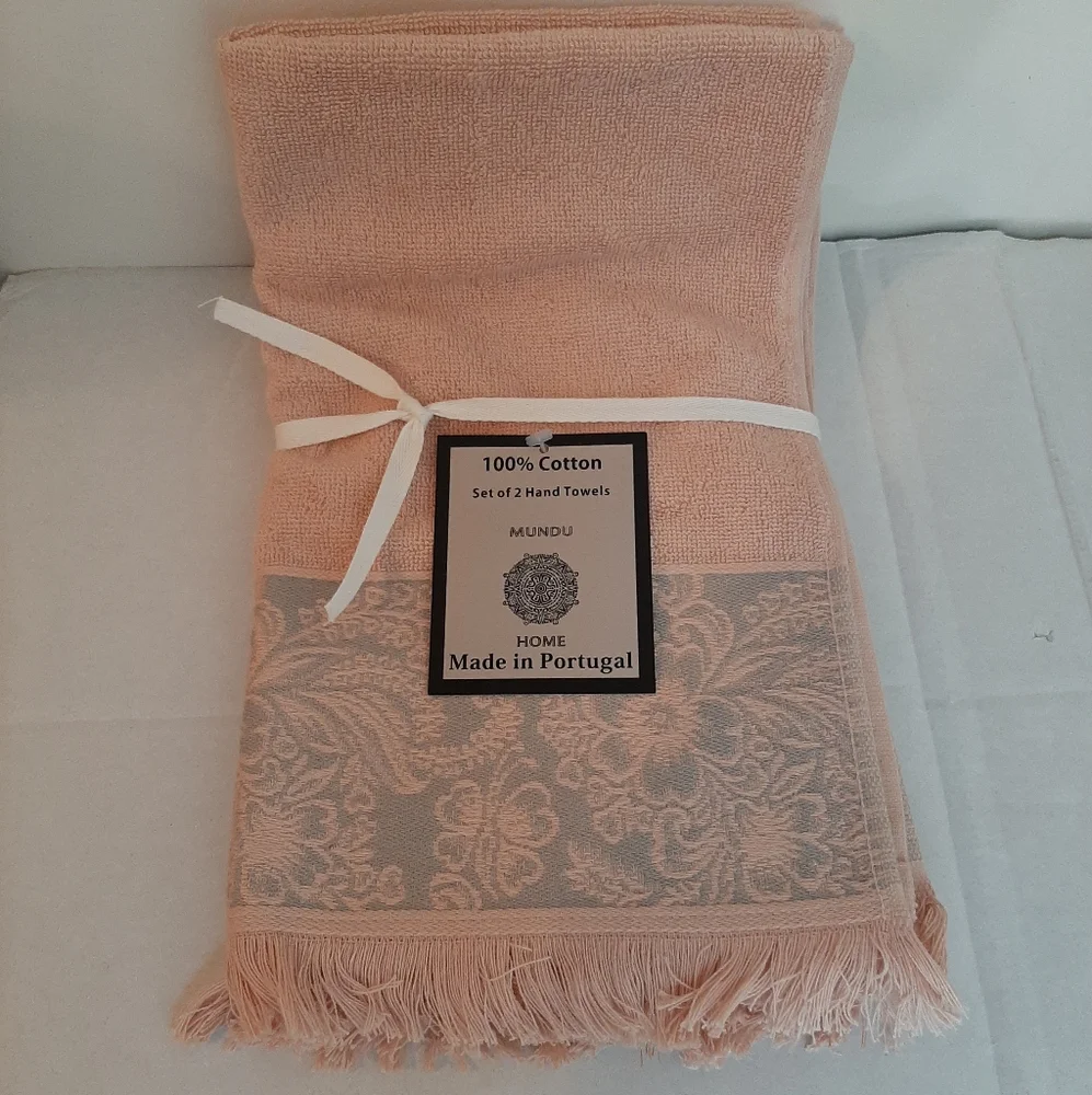MUNDU Floral Cotton Hand Towels Pair